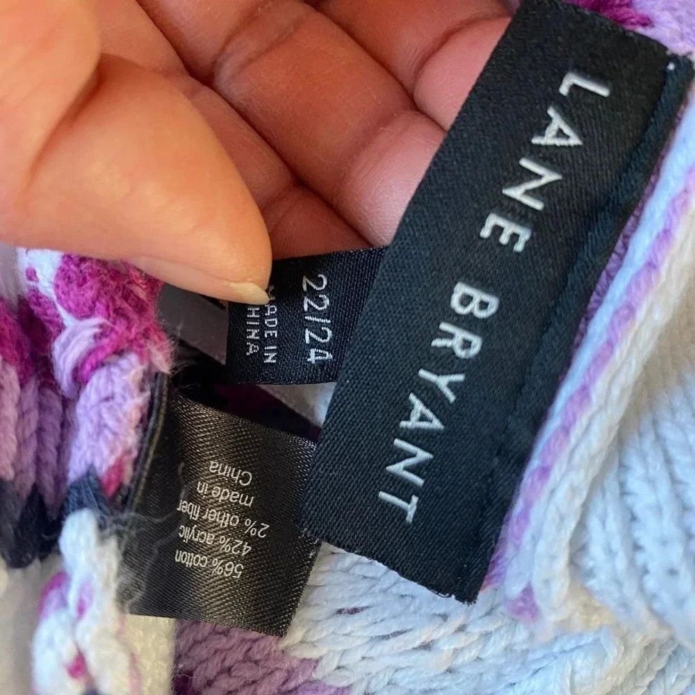 Lane Bryant Y2k Multi Color Knitting Open Cardiga… - image 4